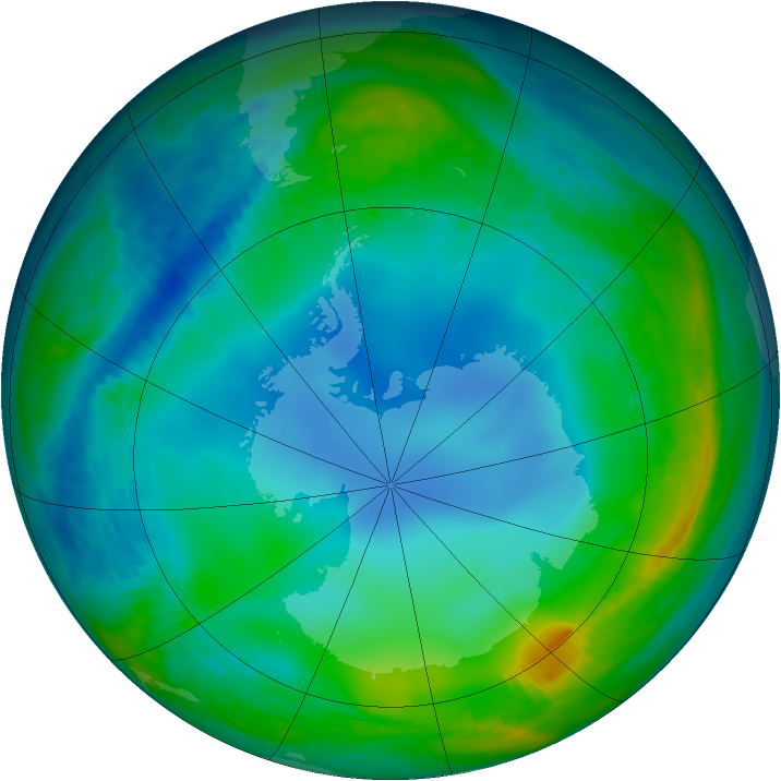 Antarctic ozone map for 16 June 1987